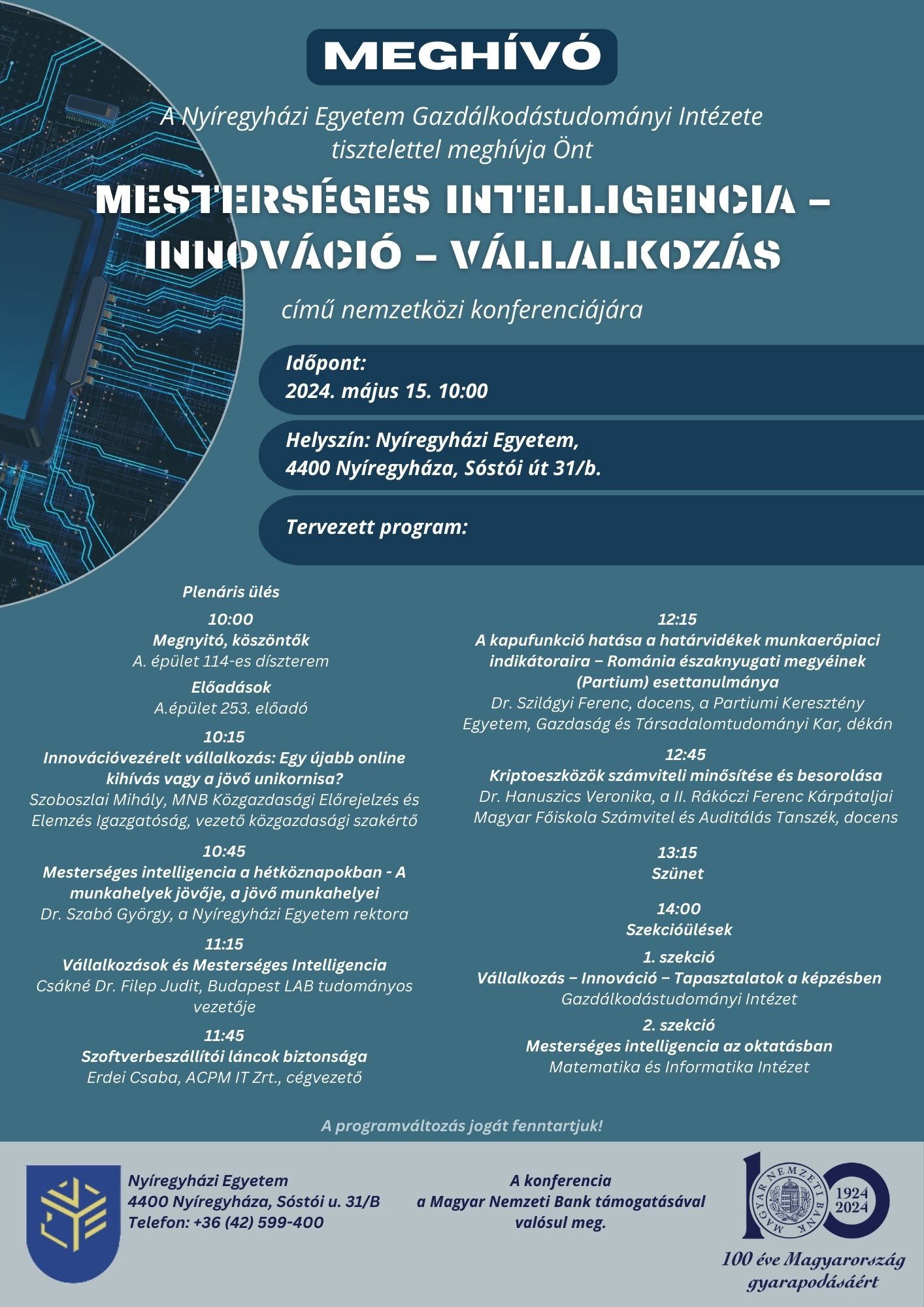 Meghívó és program